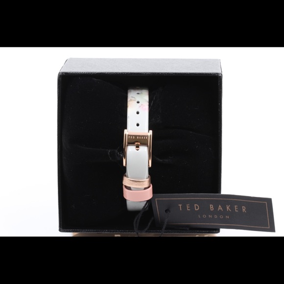 Ted Baker Womens Floral Rose Gold Leather Watch - Picture 6 of 8